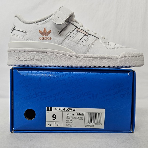 adidas Shoes - Adidas Forum Low Casual Sneakers HQ7105 White Rose Gold Metallic‎ Women's Size 9